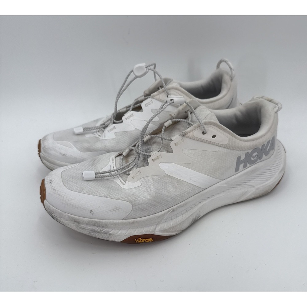 Hoka Womens White Transport Performance Vibram Sneakers Size 9B Comfort Outdoor